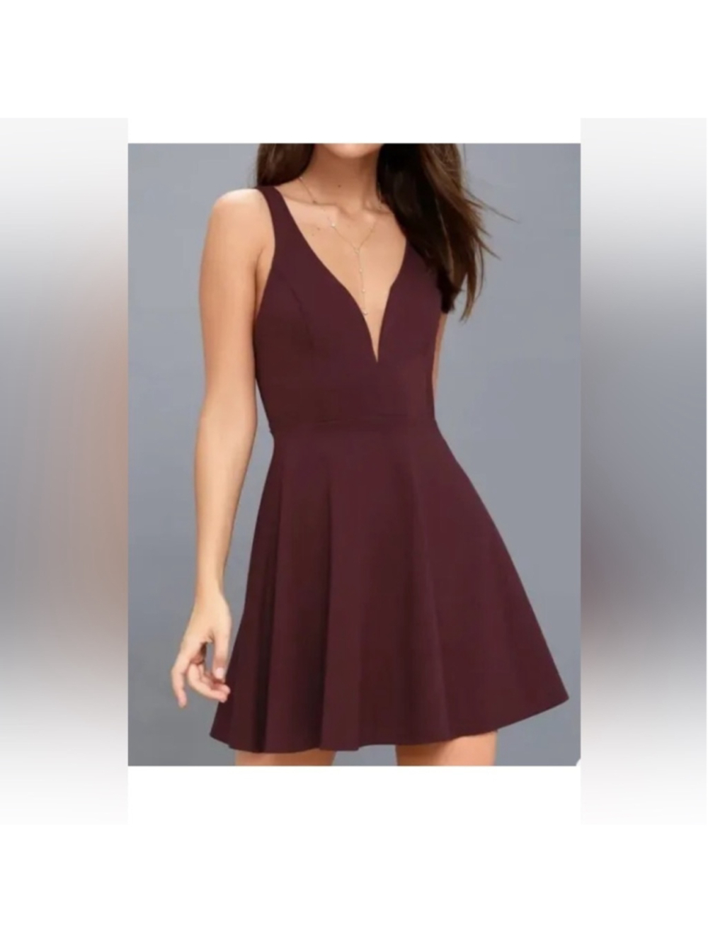 Lulu’s fit and flare skater mini dress plum size small